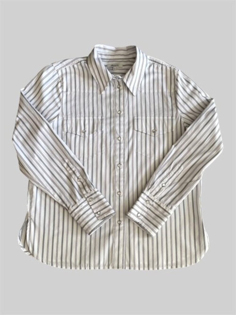 Madewell Poplin Shirt White Striped 100 % Cotton